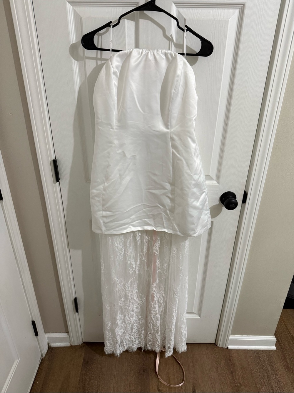 Lulu's Ivory Strapless Lace Overlay Bridal Dress